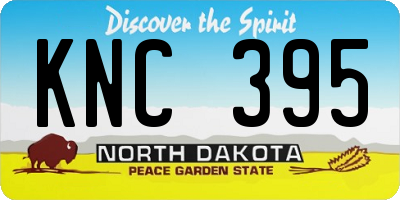 ND license plate KNC395