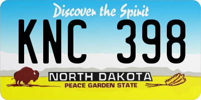 ND license plate KNC398