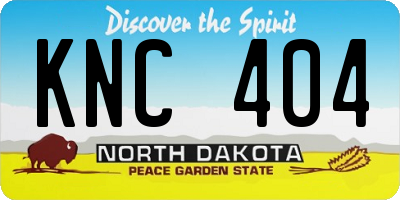ND license plate KNC404