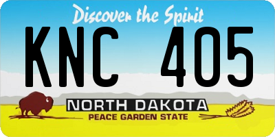 ND license plate KNC405
