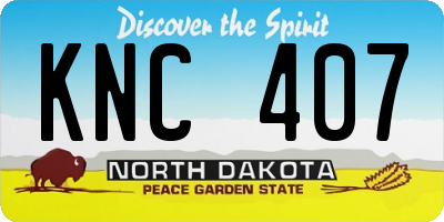 ND license plate KNC407