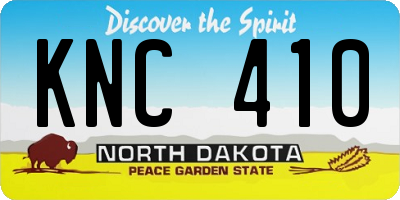 ND license plate KNC410