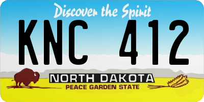 ND license plate KNC412
