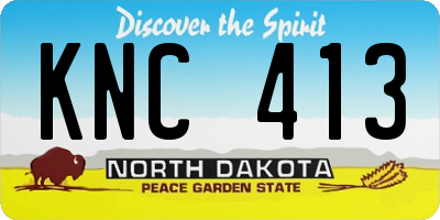 ND license plate KNC413