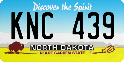 ND license plate KNC439