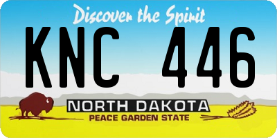 ND license plate KNC446