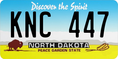 ND license plate KNC447