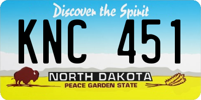 ND license plate KNC451