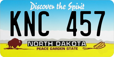 ND license plate KNC457