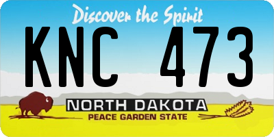 ND license plate KNC473