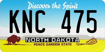 ND license plate KNC475