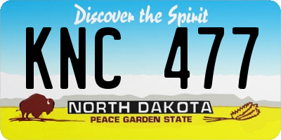 ND license plate KNC477