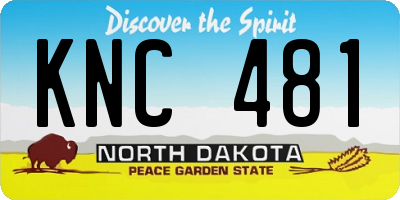 ND license plate KNC481