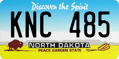 ND license plate KNC485
