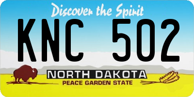 ND license plate KNC502