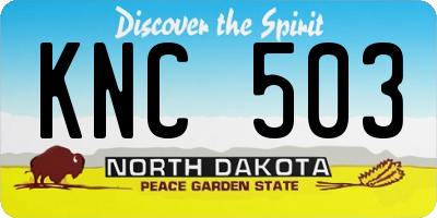 ND license plate KNC503