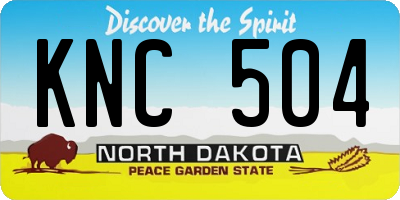 ND license plate KNC504