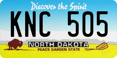 ND license plate KNC505