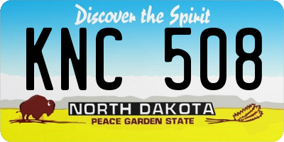 ND license plate KNC508