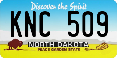 ND license plate KNC509