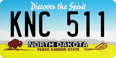 ND license plate KNC511