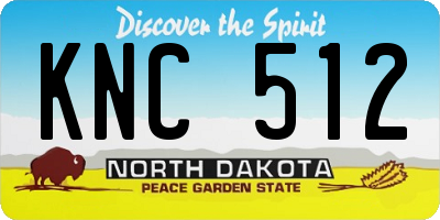 ND license plate KNC512