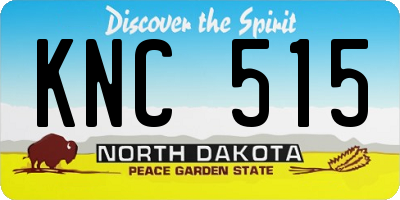 ND license plate KNC515