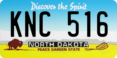 ND license plate KNC516