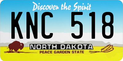 ND license plate KNC518