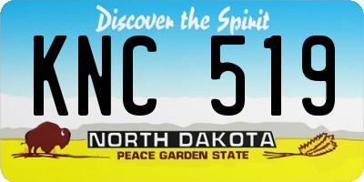 ND license plate KNC519