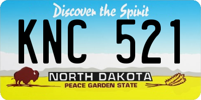 ND license plate KNC521