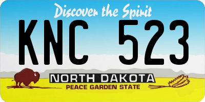 ND license plate KNC523