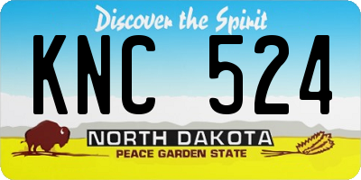 ND license plate KNC524