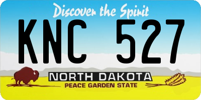 ND license plate KNC527