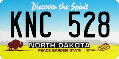 ND license plate KNC528