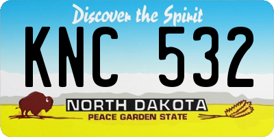 ND license plate KNC532