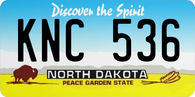 ND license plate KNC536