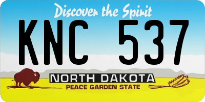ND license plate KNC537
