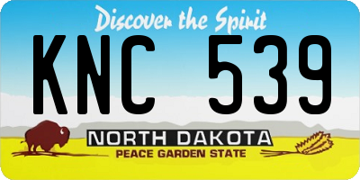 ND license plate KNC539