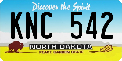 ND license plate KNC542