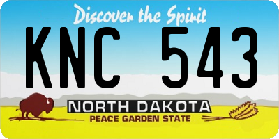 ND license plate KNC543