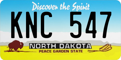 ND license plate KNC547