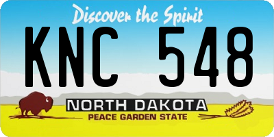 ND license plate KNC548