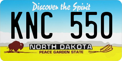 ND license plate KNC550