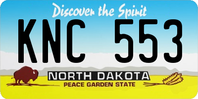 ND license plate KNC553