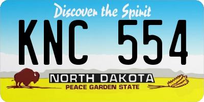 ND license plate KNC554
