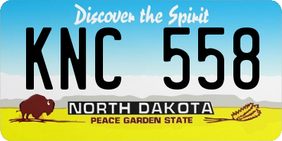 ND license plate KNC558