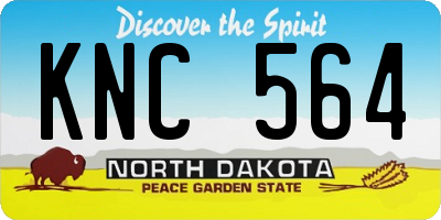 ND license plate KNC564