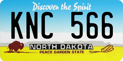 ND license plate KNC566