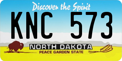 ND license plate KNC573